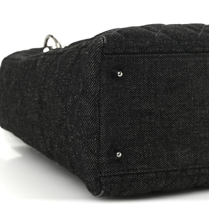 Christian Dior Denim Cannage Medium Lady Dior Black 9 of 10