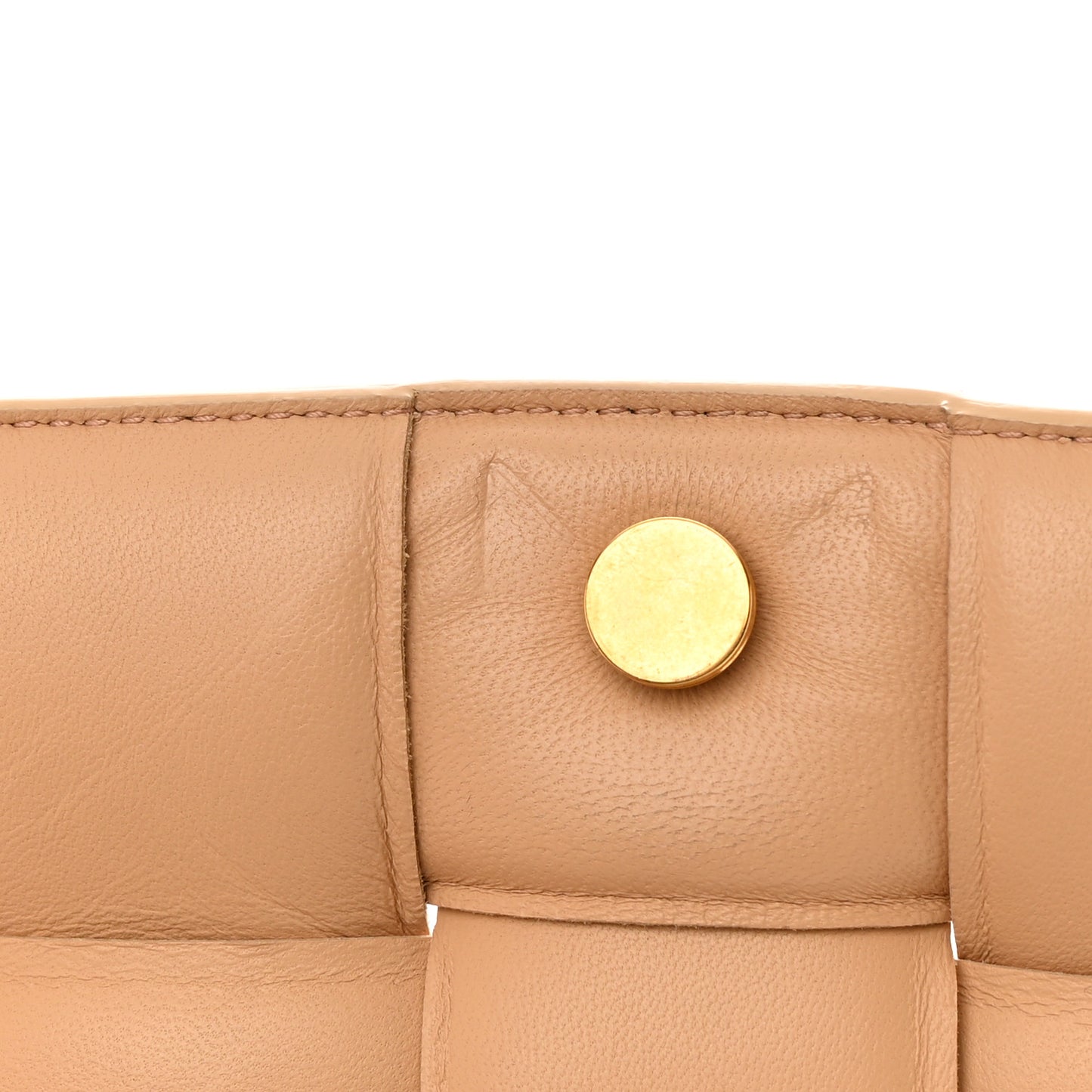 Lambskin Maxi Intreccio Padded Chain Cassette Crossbody Bag Almond