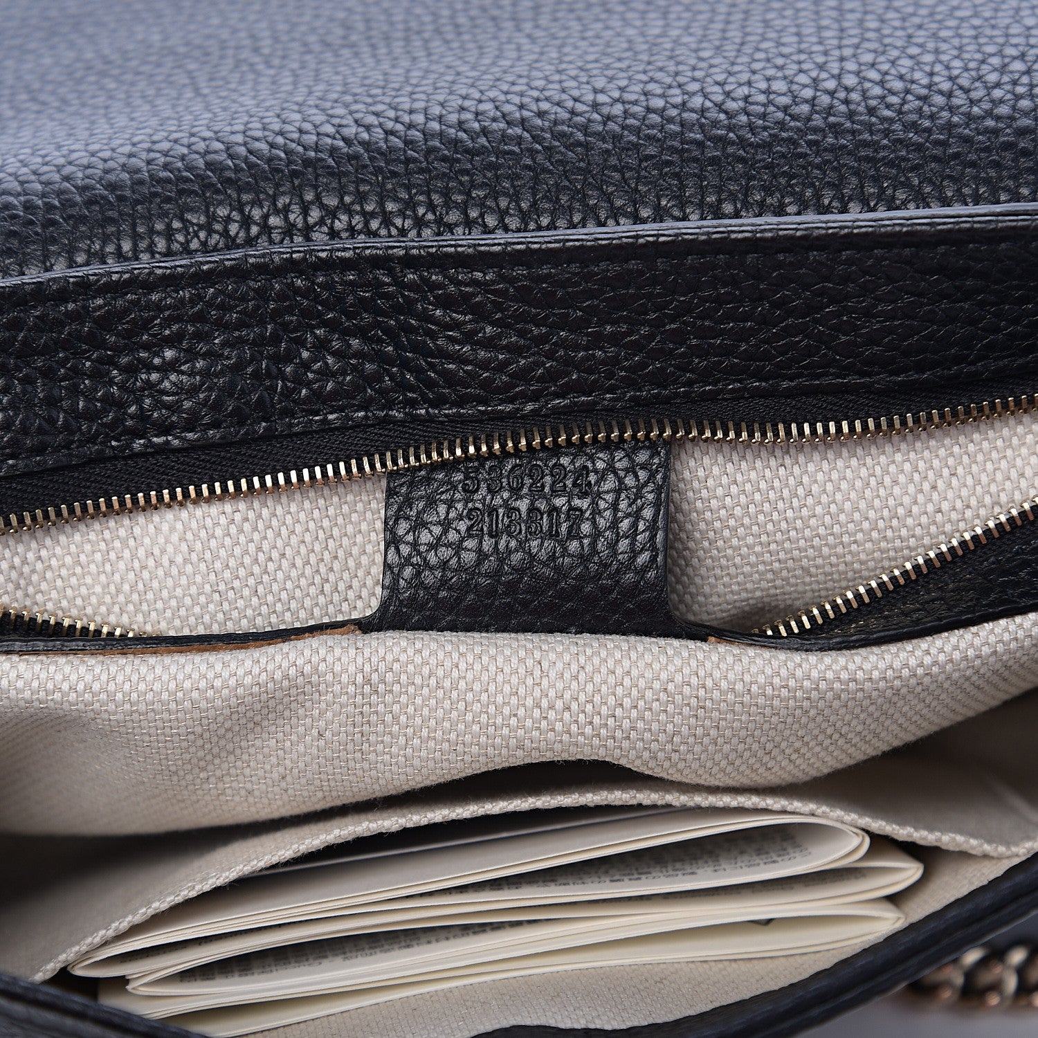 Gucci Pebbled Calfskin Medium Soho Flap Crossbody Black 6 of 9