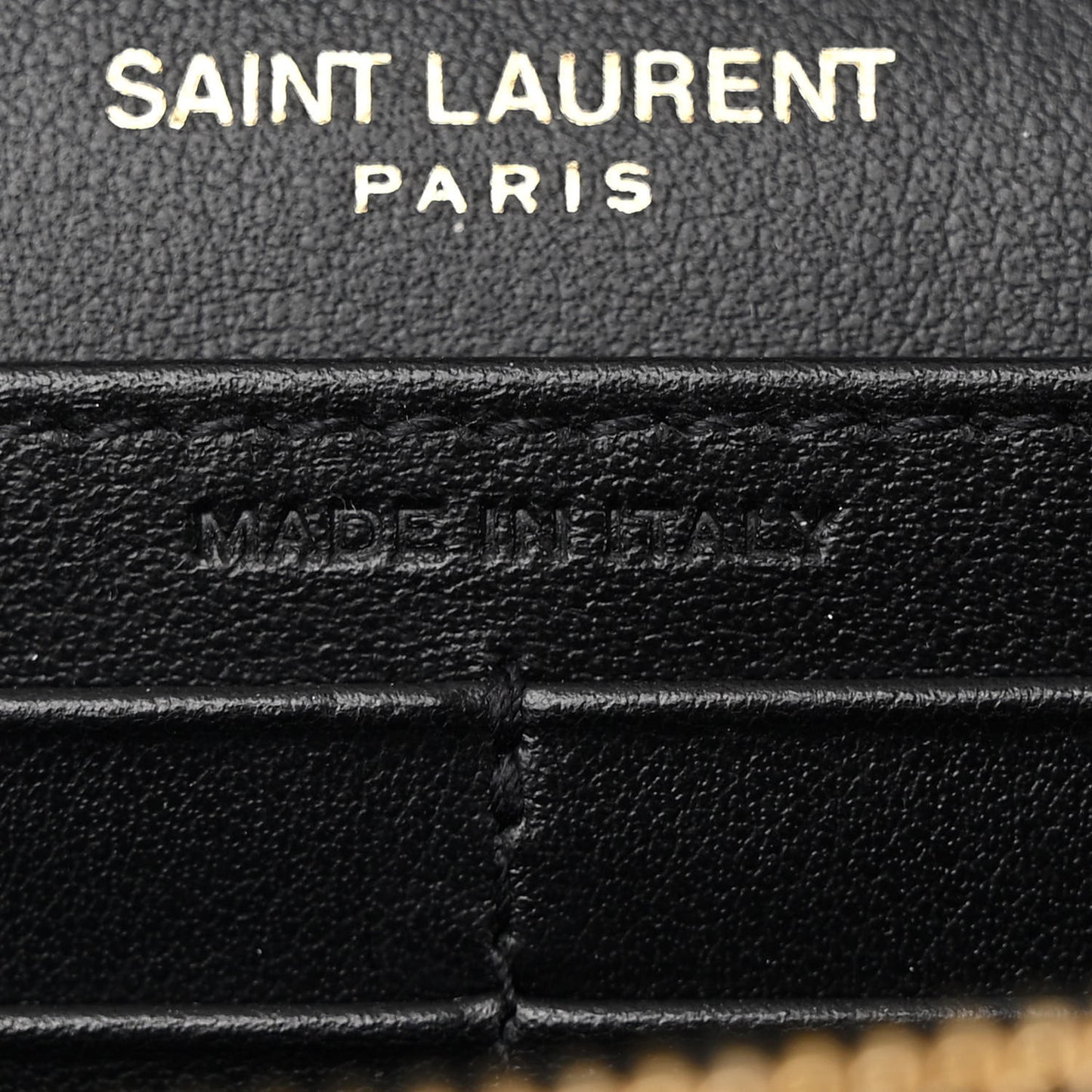 Calfskin Crocodile Embossed Monogram Chain Wallet Black