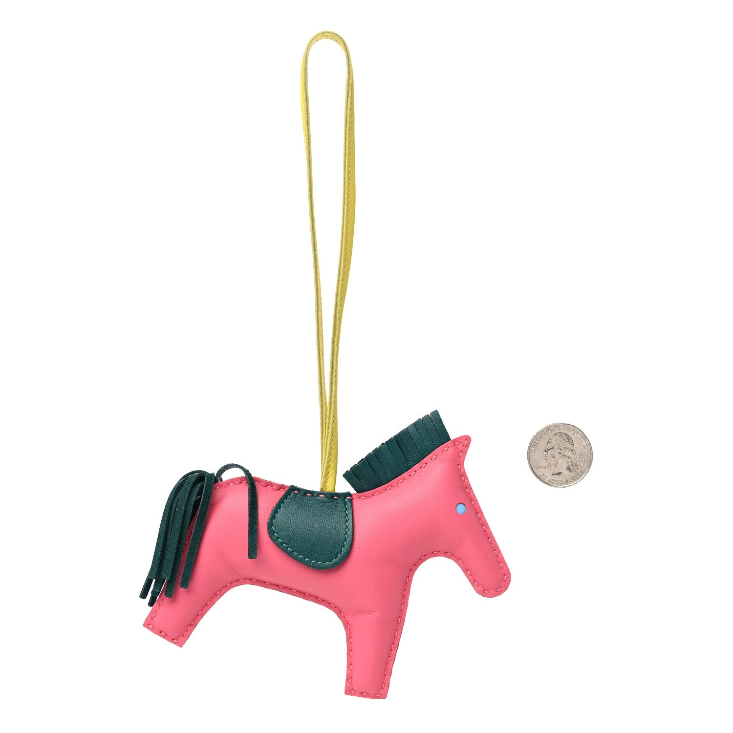 Hermes Milo Lambskin Grigri Rodeo Horse Bag Charm GM Rose Azalee Malachite Lime Celeste 2 of 4