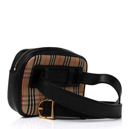 Burberry 1983 Knight Check Smooth Calfskin Link Bum Bag Black 3 of 8