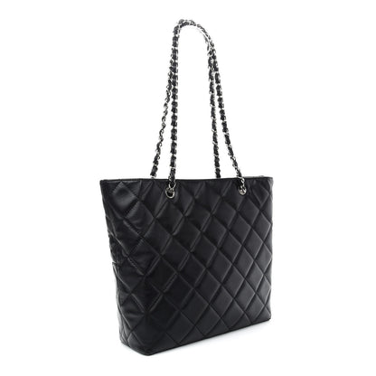Chanel Calfskin Quilted In The Business North South Tote Black 3 of 9