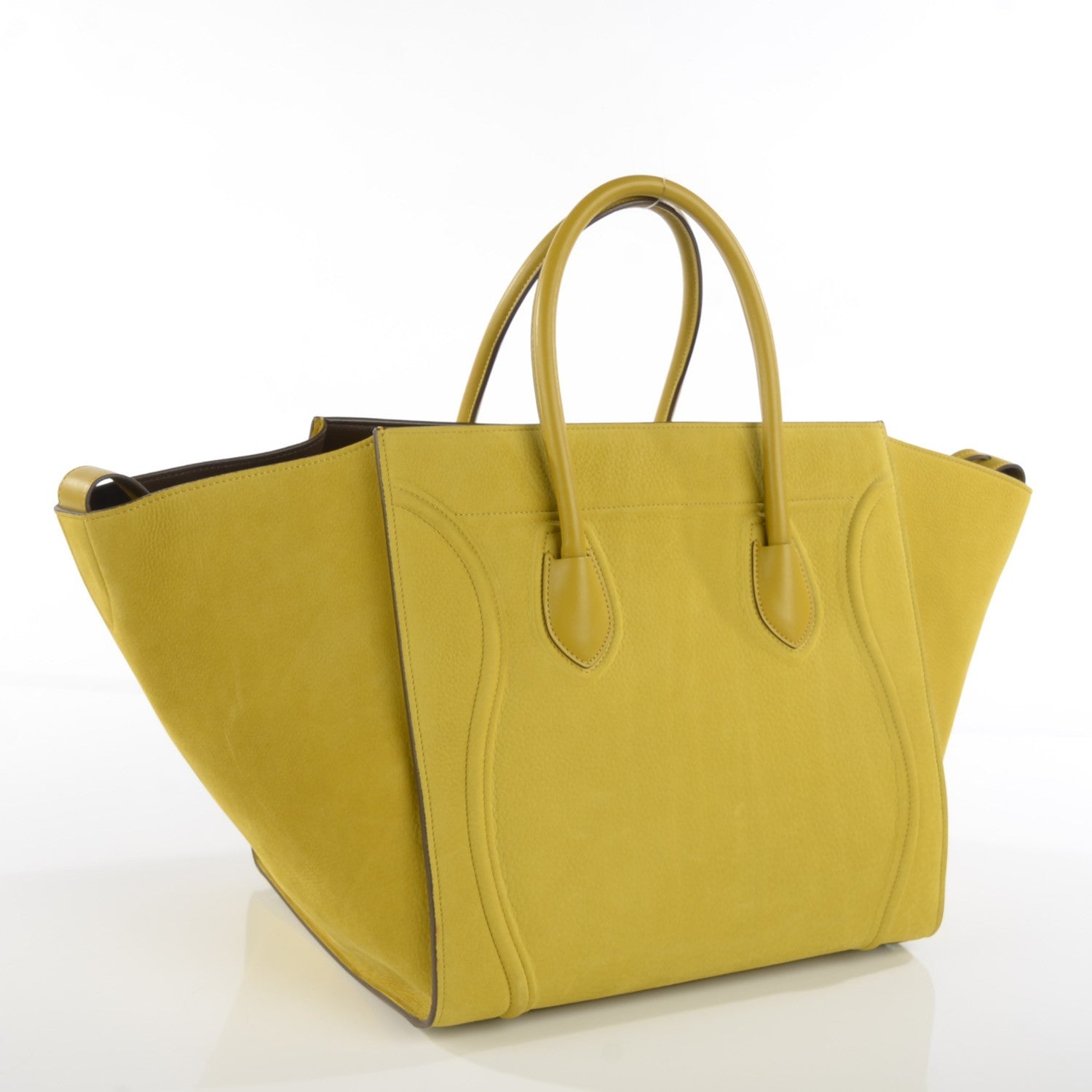 Celine Nubuck Medium Phantom Luggage Chartreuse 3 of 7