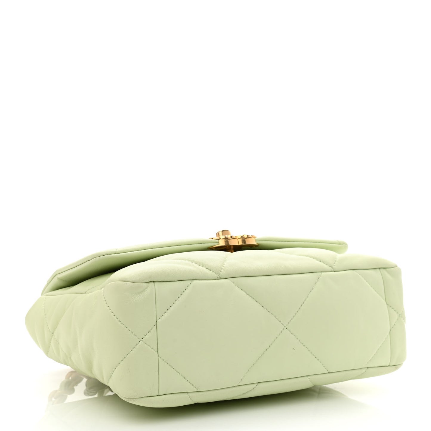 Goatskin Quilted Medium Chanel 19 Flap Light Green