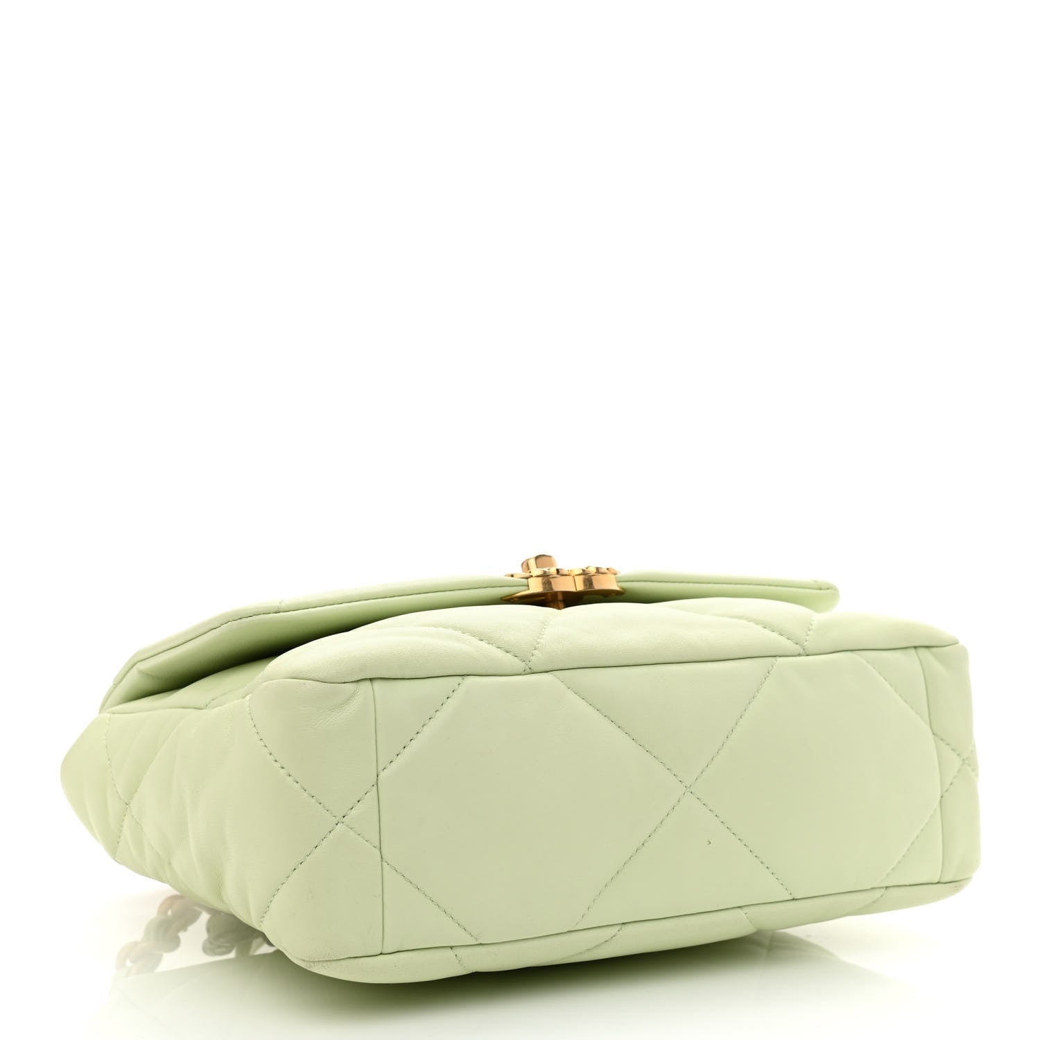 Chanel Goatskin Quilted Medium Chanel 19 Flap Light Green 4 of 11