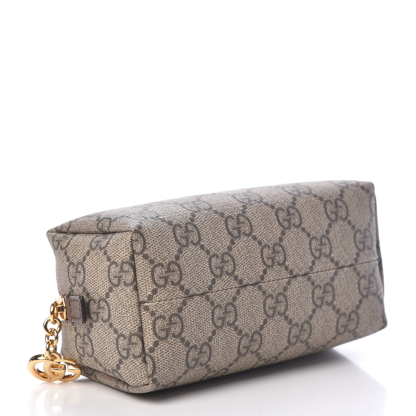 Soft GG Supreme Monogram Calfskin Small Ophidia Cosmetic Case Beige Ebony New Acero
