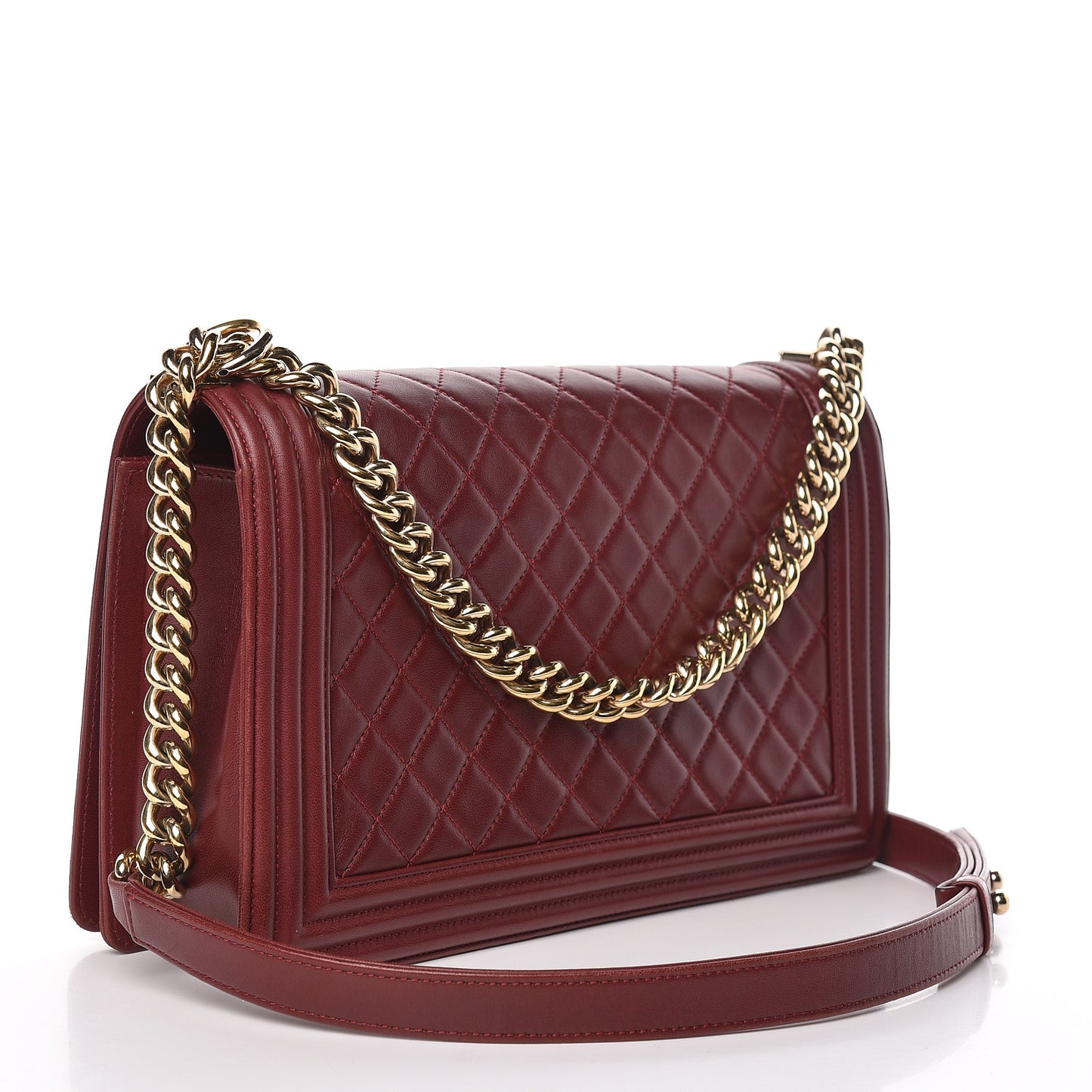 Lambskin Quilted New Medium Boy Flap Red