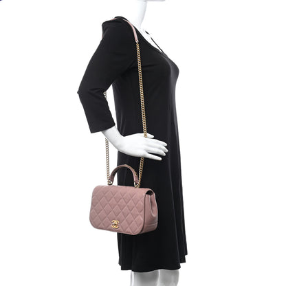 Chanel Caviar Carry Around Flap Bag Light Pink 2 of 8