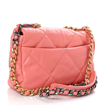 Chanel Goatskin Quilted Medium Chanel 19 Flap Pink 3 of 9