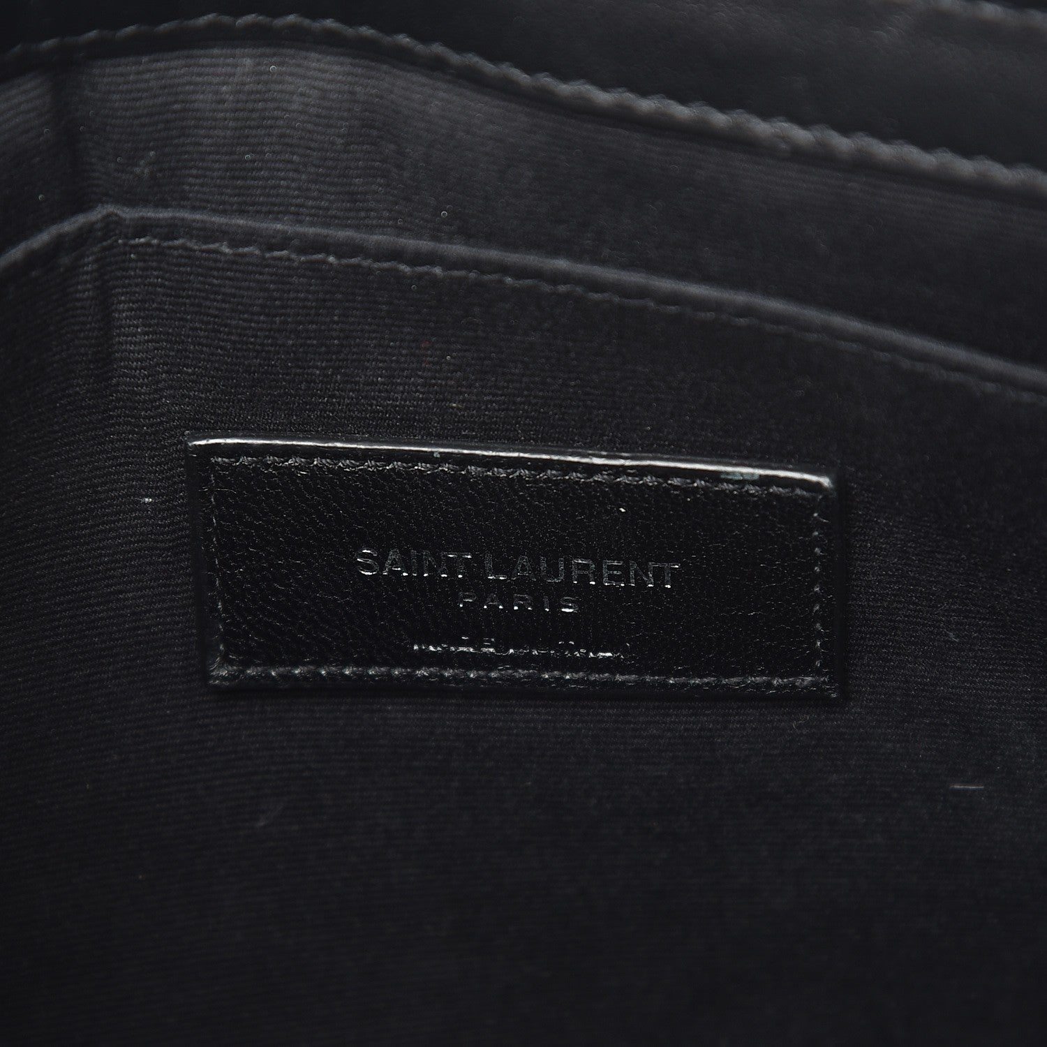 Saint Laurent Calfskin Matelasse Chevron Monogram A5 Wristlet Black 6 of 7