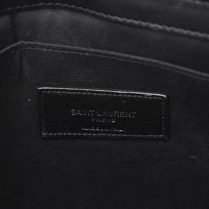 Saint Laurent Calfskin Matelasse Chevron Monogram A5 Wristlet Black 6 of 7