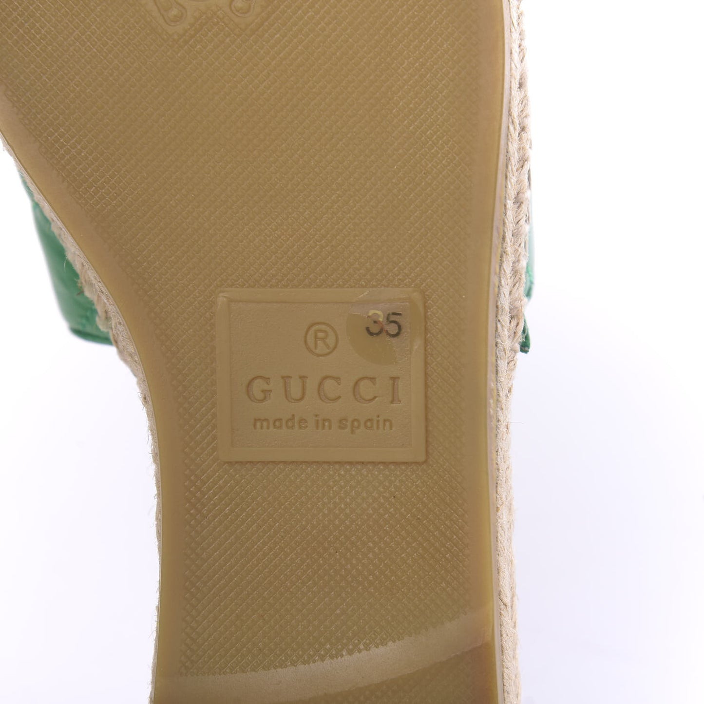 Nappa Matelasse GG Marmont Espadrille Slide Sandals 35 New Shamarock