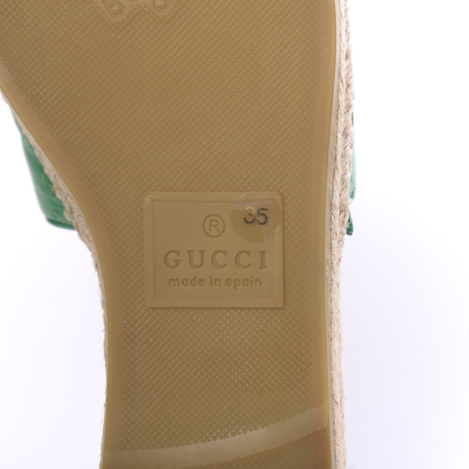 Gucci Nappa Matelasse GG Marmont Espadrille Slide Sandals 35 New Shamarock 8 of 11