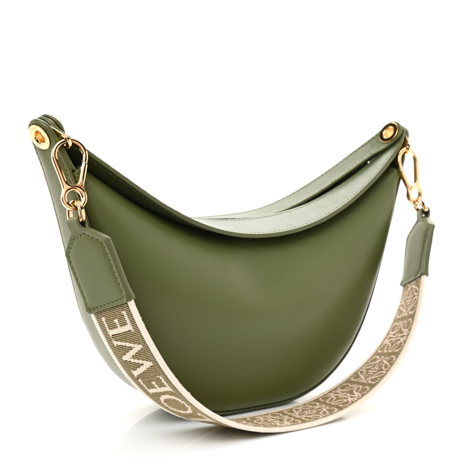 Loewe Satin Calfskin Jacquard Small Luna Bag Avocado Green 3 of 8