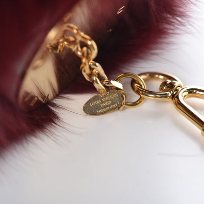 Louis Vuitton Fox Fur Fuzzy V Bag Charm Amarante 4 of 4