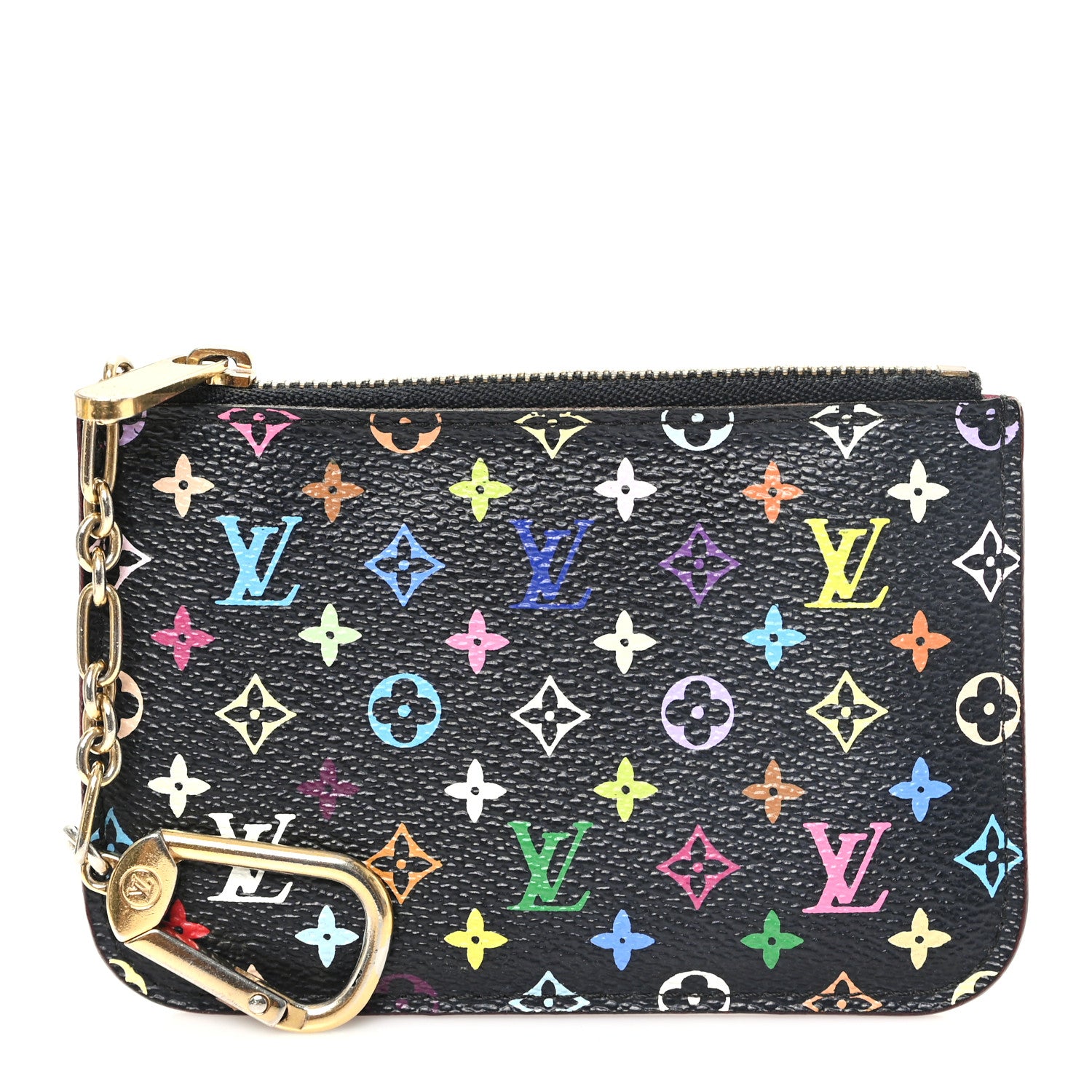 Louis Vuitton Monogram Multicolor Key Pouch Black Grenade 1 of 8