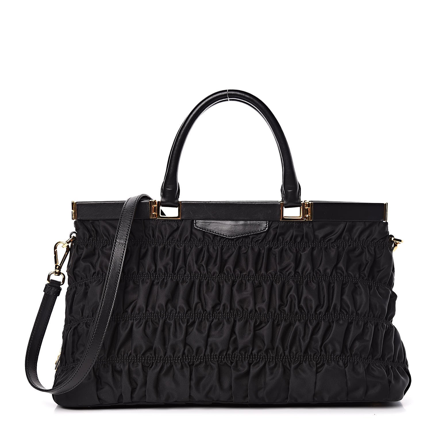 Prada Tessuto Nylon Gaufre Tote Black 1 of 10