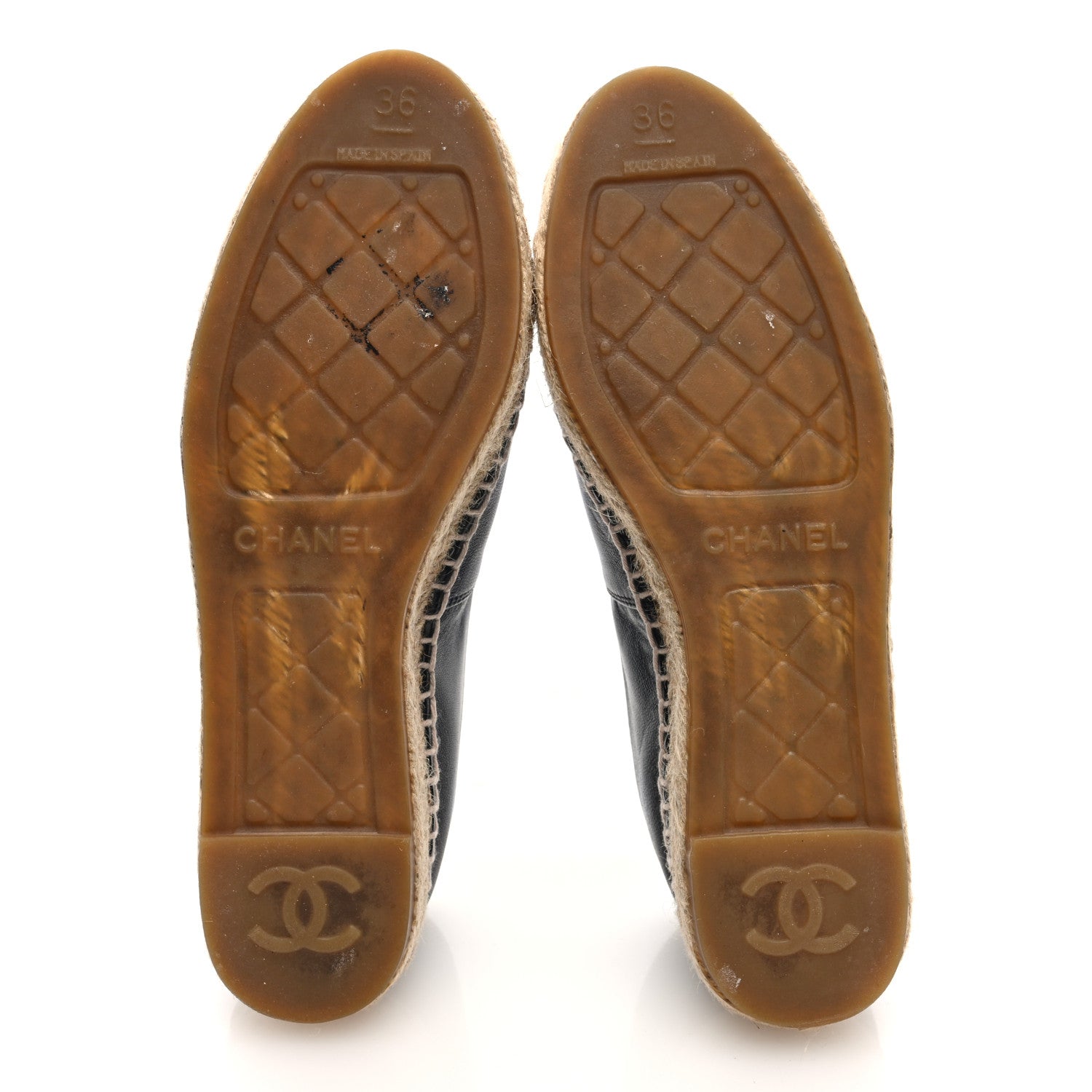 Chanel Lambskin CC Espadrilles 36 Black 3 of 9