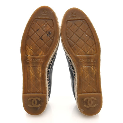Chanel Lambskin CC Espadrilles 36 Black 3 of 9