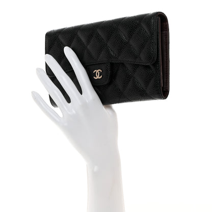 Chanel Caviar Quilted Large Flap Wallet Black 2 of 9
