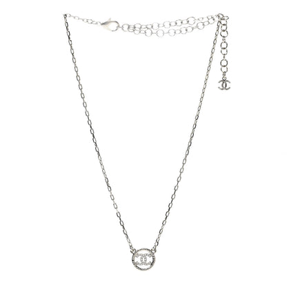 Chanel Crystal CC Chain Short Necklace Silver 4 of 6