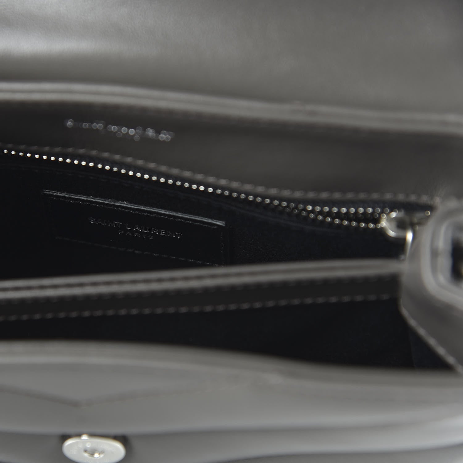 Saint Laurent Calfskin Y Quilted Monogram Toy Loulou Crossbody Bag Storm 8 of 10