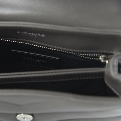 Saint Laurent Calfskin Y Quilted Monogram Toy Loulou Crossbody Bag Storm 8 of 10
