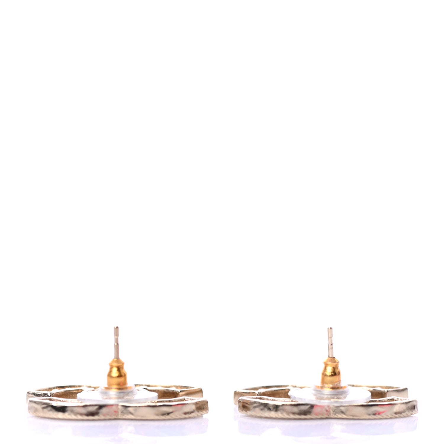 Chanel Pearl Crystal Sparkling Pearls CC Earrings Light Gold 3 of 4
