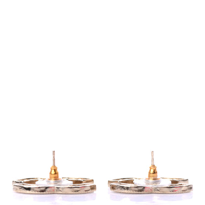 Chanel Pearl Crystal Sparkling Pearls CC Earrings Light Gold 3 of 4