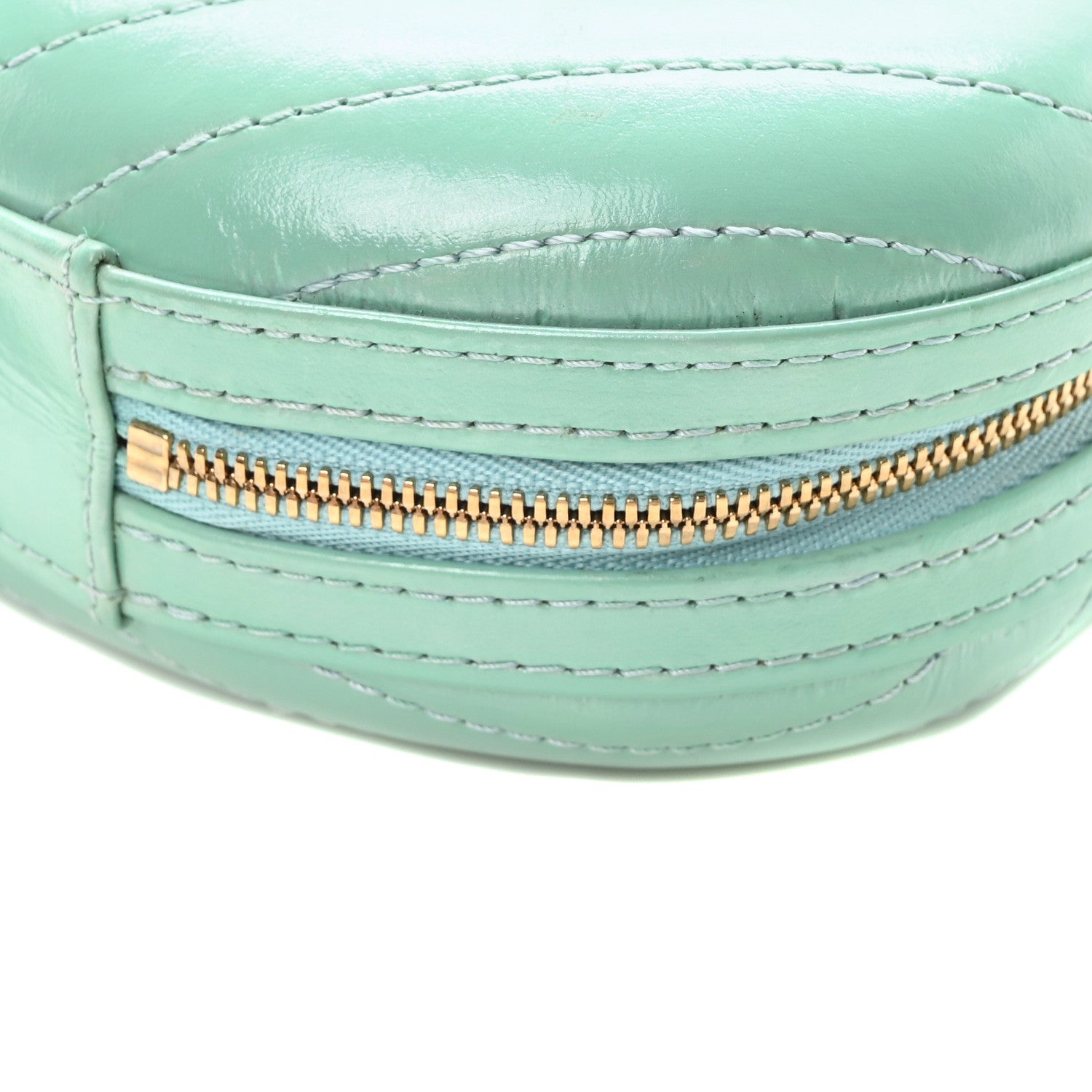 Chanel Calfskin Chevron Stitched Evening Bag Blue 10 of 10