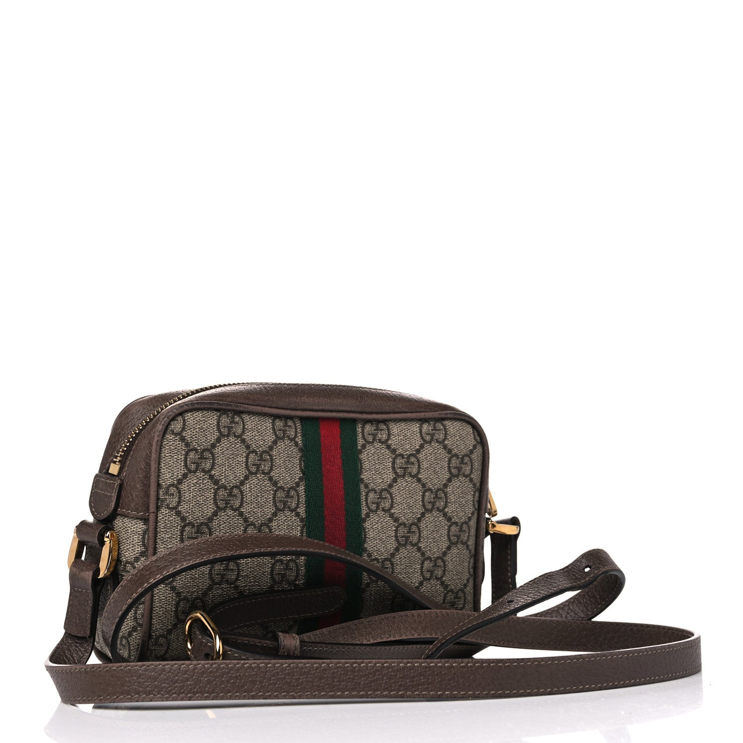 Gucci GG Supreme Monogram Web Mini Ophidia Shoulder Bag Brown 2 of 15