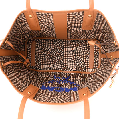 MCM Visetos Medium Liz Reversible Shopper Tote Cognac 9 of 16