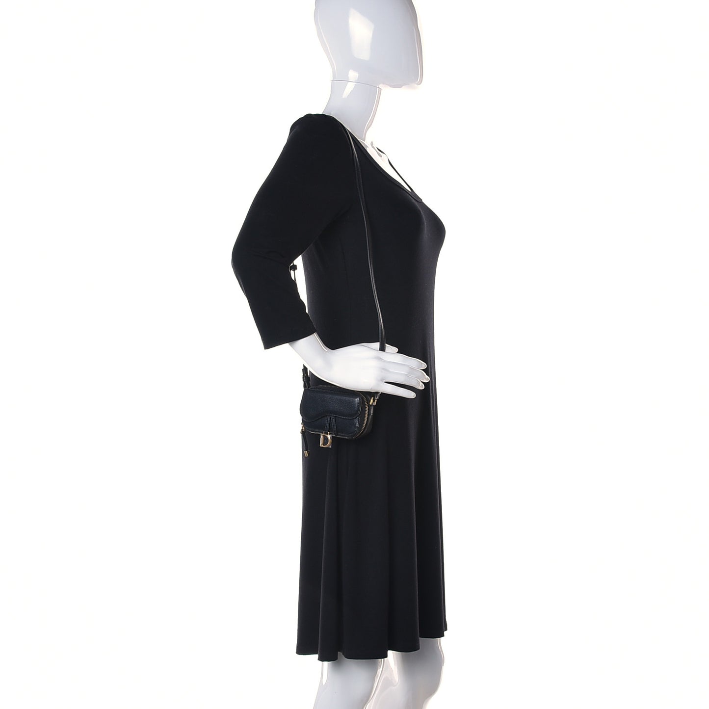 Goatskin Mini Saddle Pouch Black