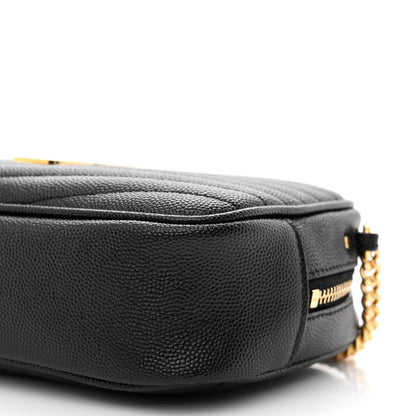 Saint Laurent Grain De Poudre Matelasse Monogram Mini Lou Camera Bag Black 10 of 11