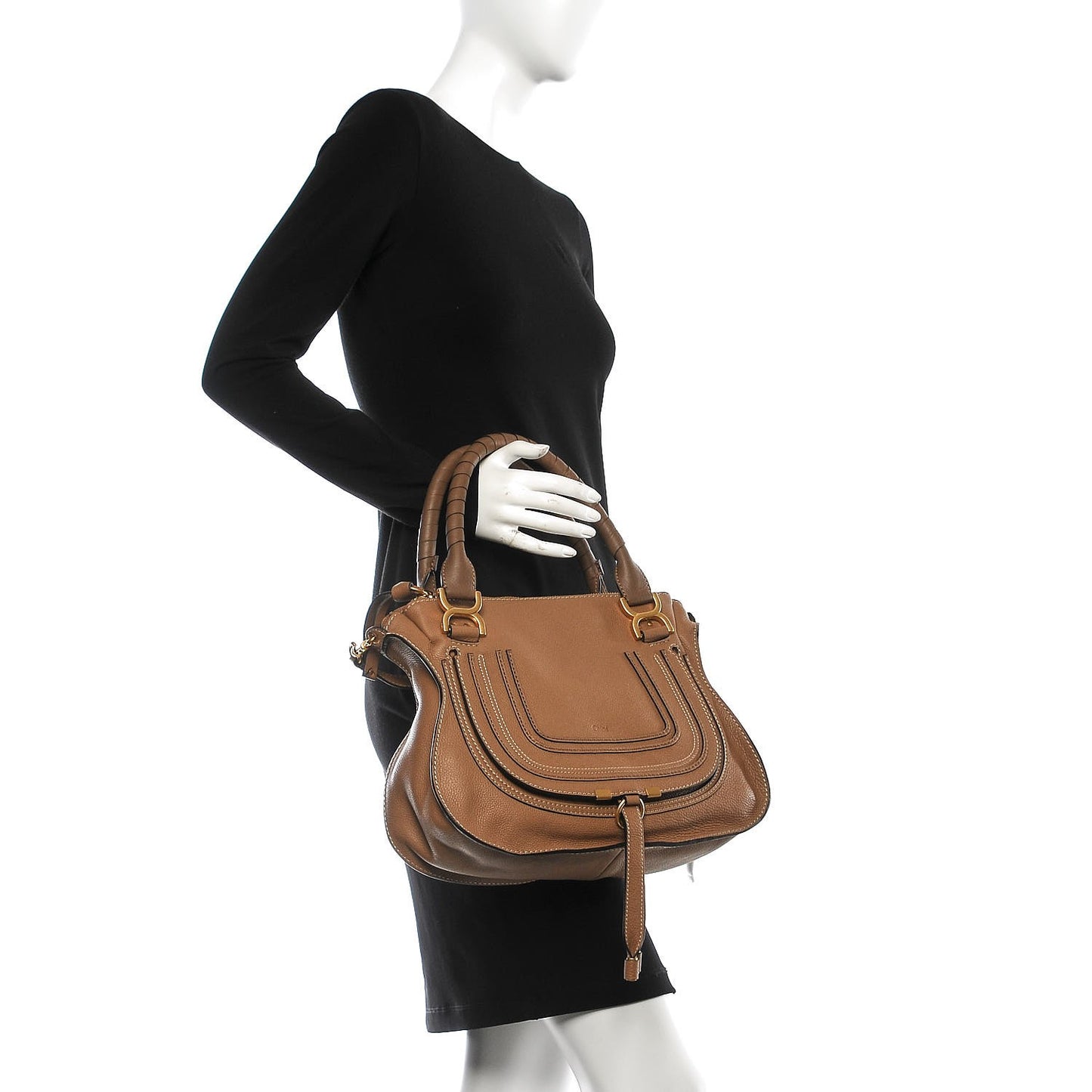 Calfskin Medium Marcie Satchel Nut