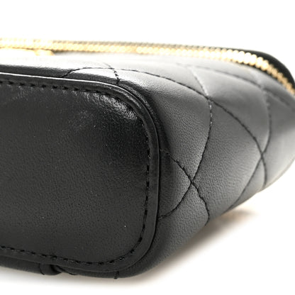 Chanel Lambskin Quilted Resin Vanity Case With Chain Black 10 of 10