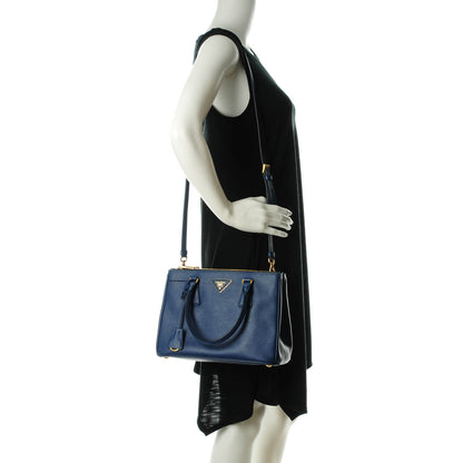 Prada Saffiano Small Galleria Double Zip Tote Bluette 2 of 8