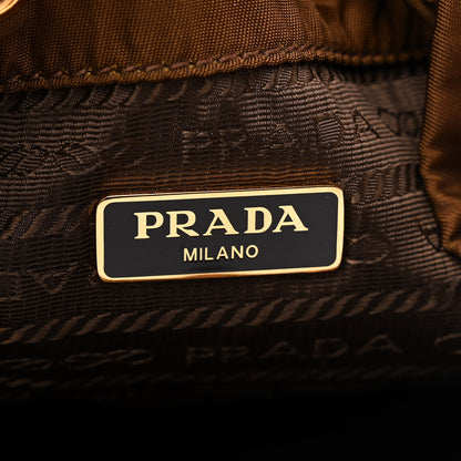 Prada Saffiano Tessuto Nylon Mini Bucket Crossbody Bag Cacao 6 of 11