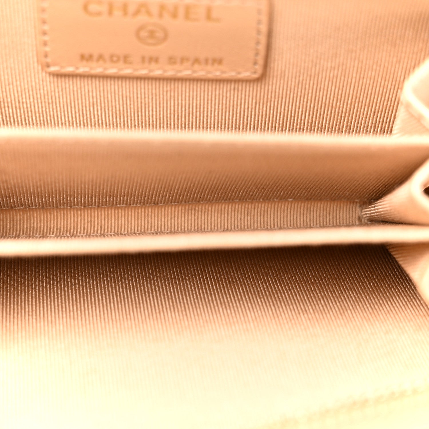 Chanel Iridescent Caviar Quilted Zip Around Coin Purse Beige 5 of 7