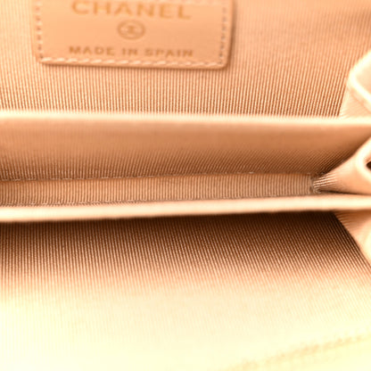 Chanel Iridescent Caviar Quilted Zip Around Coin Purse Beige 5 of 7
