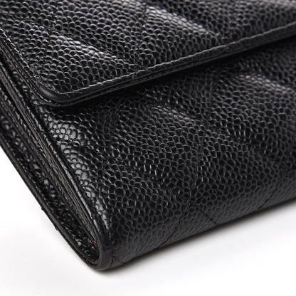 Chanel Caviar Quilted Large Gusset Flap Wallet Black 7 of 9