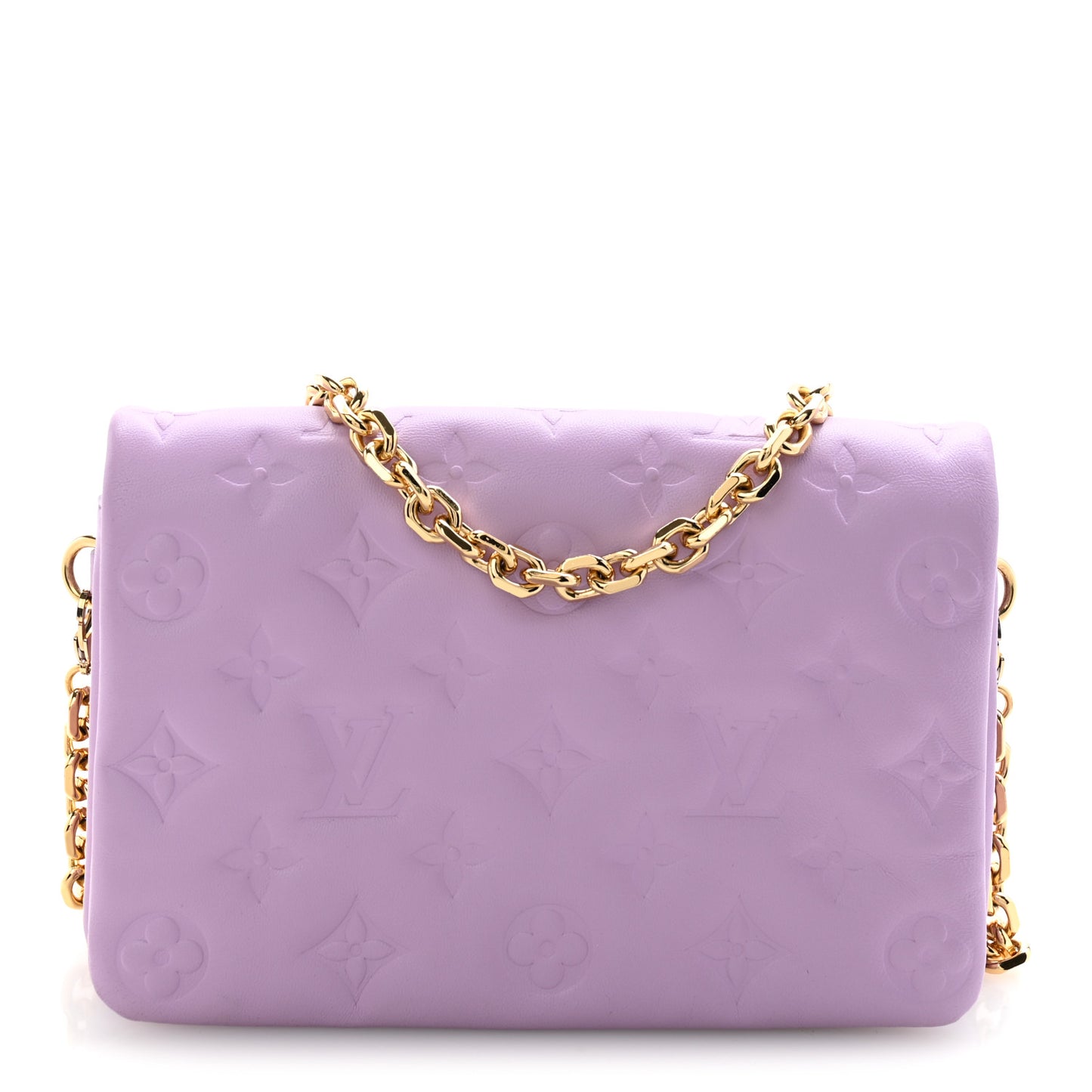 Lambskin Embossed Monogram Pochette Coussin Parme