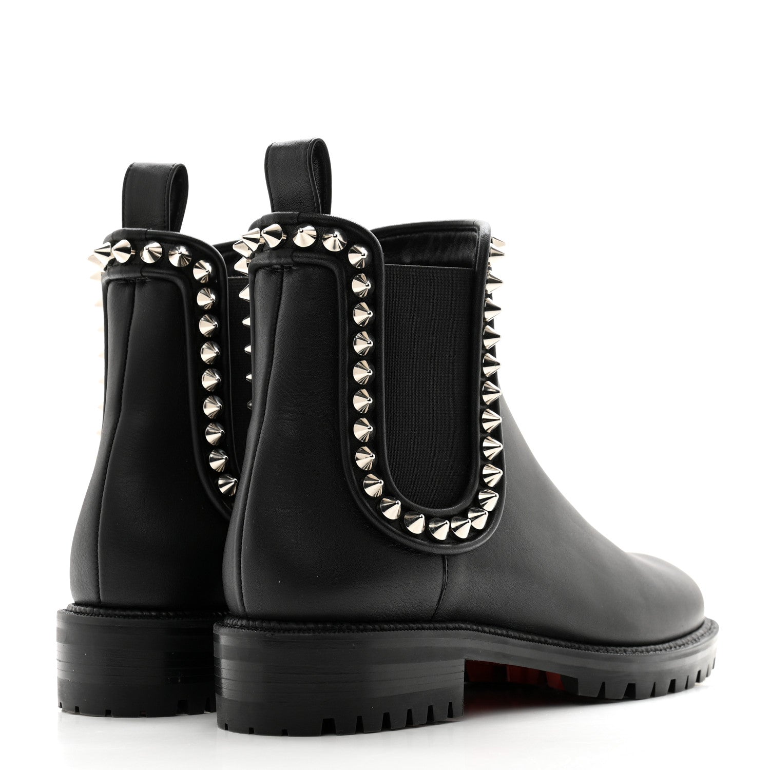 Christian Louboutin Nappa Spiked Capahutta Flat Chelsea Boots 37.5 Black 4 of 11