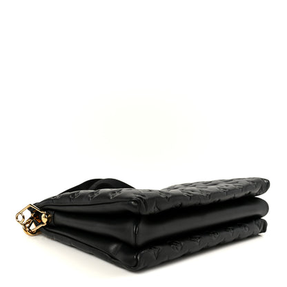 Louis Vuitton Lambskin Embossed Monogram Coussin MM Black 4 of 12