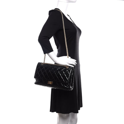 Chanel Distressed Patent Quilted 2.55 Reissue 227 Flap Black 2 of 12