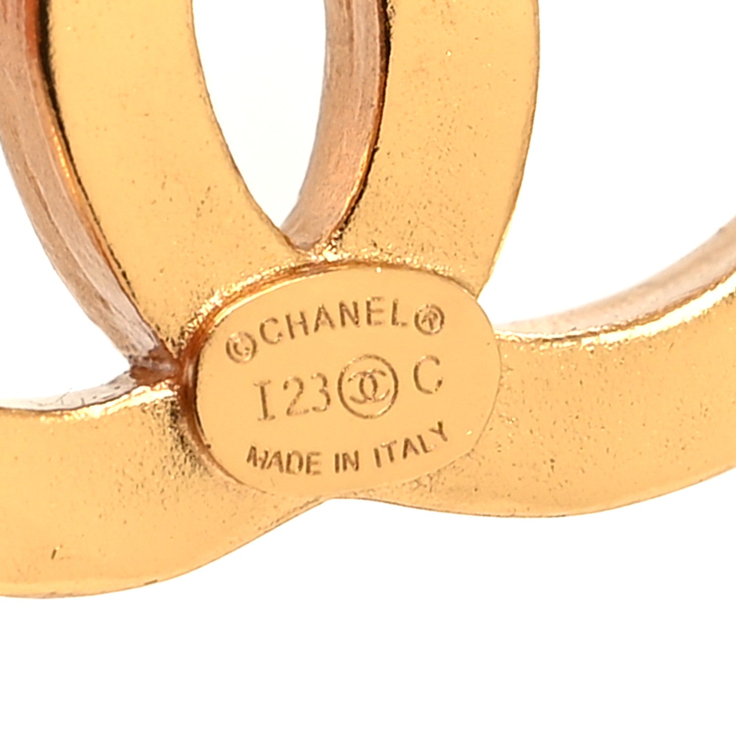 Chanel Metal CC Earrings Gold White 4 of 4