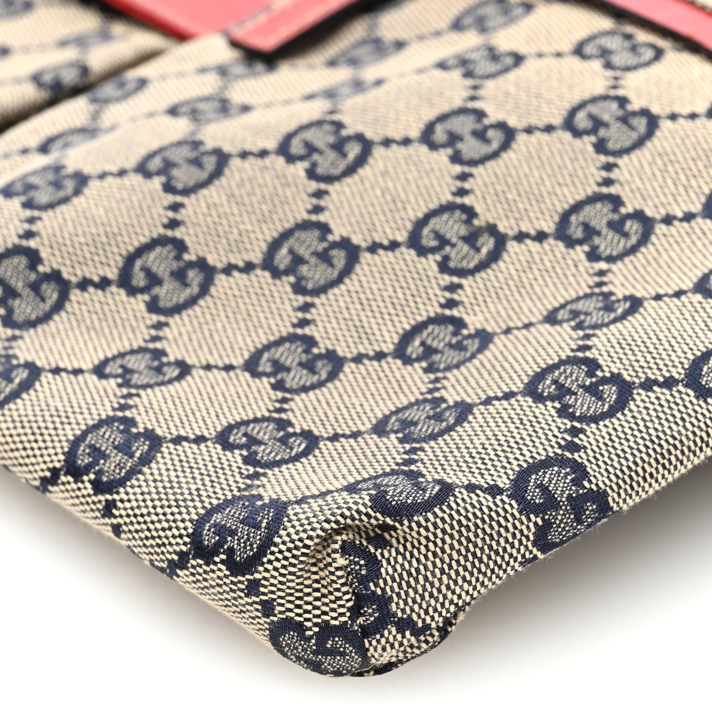 GG Monogram Web Double Pocket Belt Bag Navy Red