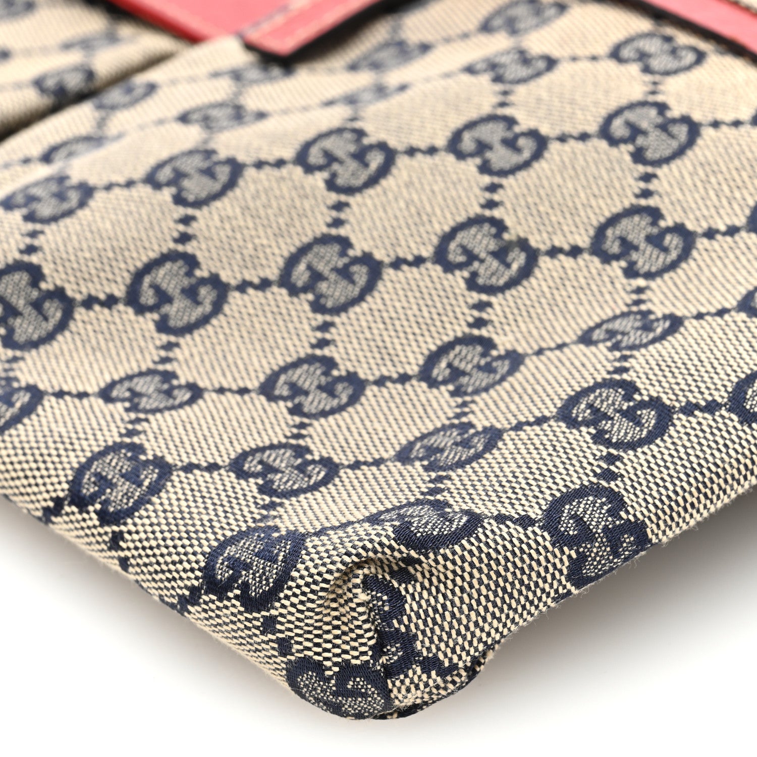 Gucci GG Monogram Web Double Pocket Belt Bag Navy Red 10 of 10