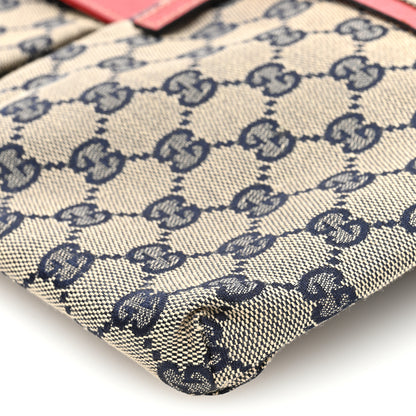 Gucci GG Monogram Web Double Pocket Belt Bag Navy Red 10 of 10